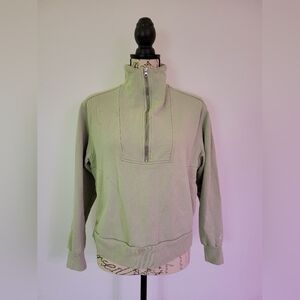 Everlane Women's Green Half Zip Sweatshirt Size S